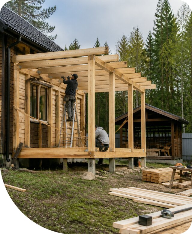 Строительство пристроек и построек на участке в Березниках